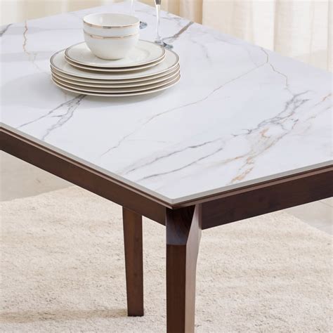 Buy Falcon Ceramic Top 4-Seater Dining Set with Chairs - White from ...