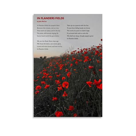 In Flanders Fields Poem Poster by John 1 Mccrae Poem Posters (4) Canvas ...