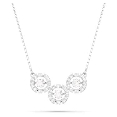 Una necklace, Round cut, White, Rhodium plated | Swarovski