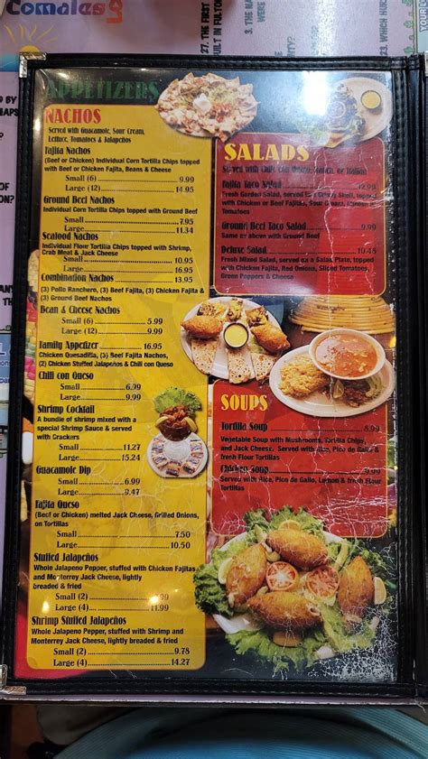 Menu at Los Comales restaurant, Rockport