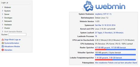 Webmin auf dem Raspberry | Mein kleiner Blog