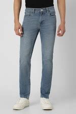 Buy Men Blue Mid Wash Slim Fit Jeans Online - 39836398 | Van Heusen