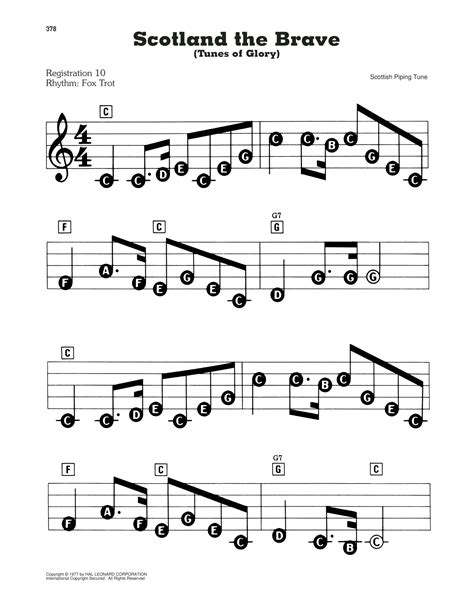 Scotland The Brave (Tunes Of Glory) by Scottish Piping Tune Sheet Music ...