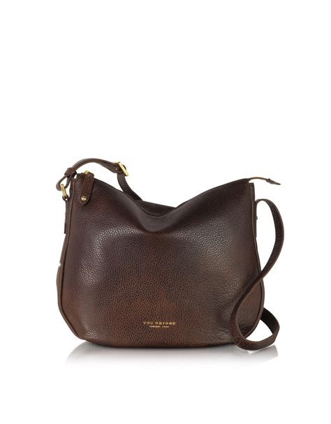 Shoulder Bag Leather Dark Brown at Jake Woolley blog