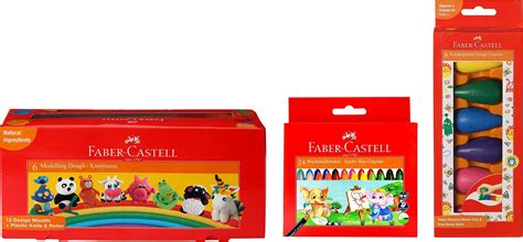 Faber-Castell Modelling Dough - Pack of 6 & Faber-Castell Jumbo Wax ...