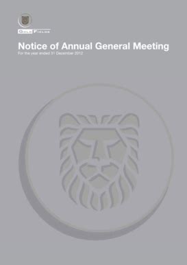 Fillable Online Notice of Annual General Meeting And Proxy Form - Gold ...