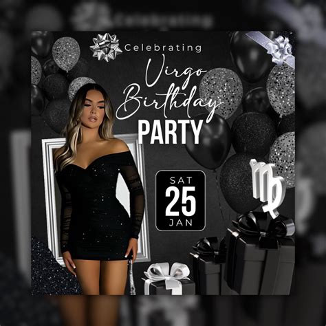 Virgo Birthday Flyer, Virgo Birthday Bash Template, Virgo Birthday Girl ...
