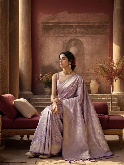 Lovely Light Violet Banarasi Silk Saree with Weaving Work | Saree For ...