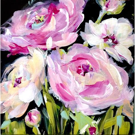 Flowers on Black no.2 - Acrylic painting by Susan Pepe www.susanpepedesigns.com Acrylic Painting ...