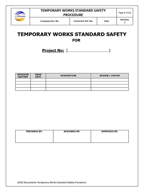 Image result for Temporary Works Procedure Template