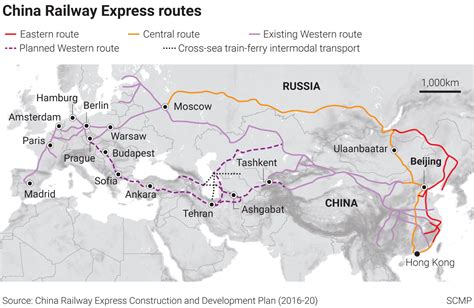 Map Of China Europe Railway