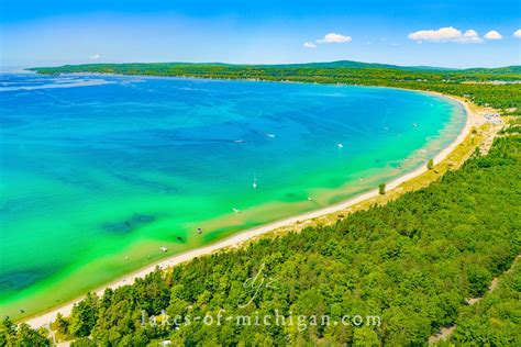 Petoskey State Park in Little Traverse Bay Aerial Photo from SE ...