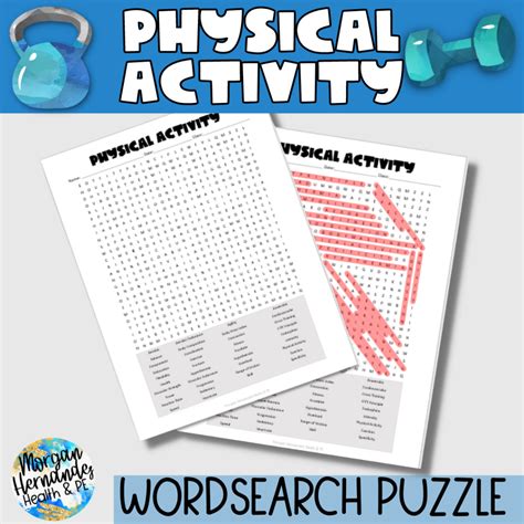 Exercise Word Search Printable 的图像结果