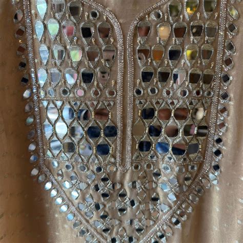 Luxury Tissue Suit with Intricate Mirror Embroidery & Opada Silk Botto ...