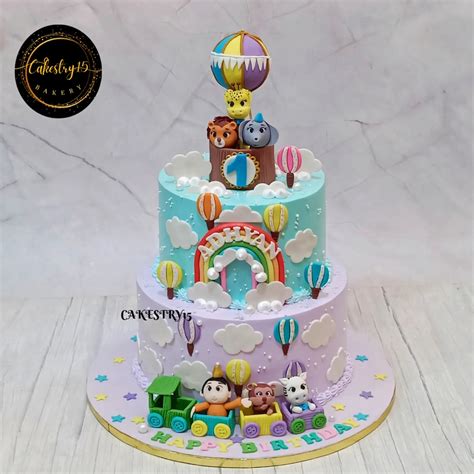 Teddy Train 5kg Cake–Black Forest Delight for 1st Birthdays – CAKESTRY15
