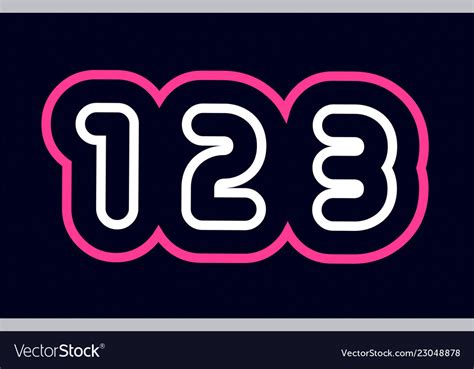 Pink white blue number 123 logo company icon Vector Image