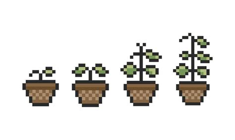 pot design sprout pixel art 58564442 Vector Art at Vecteezy