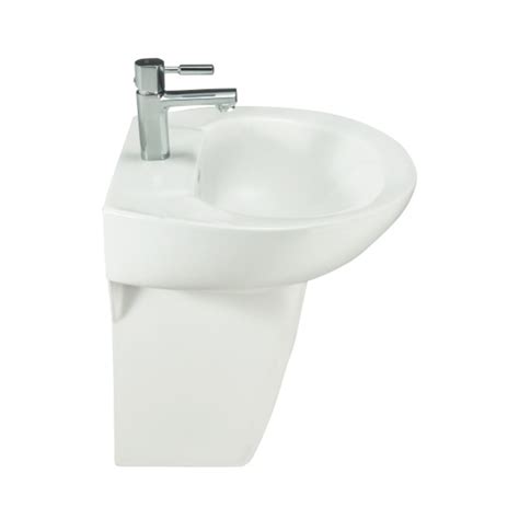 Cera - Half Pedestal Rectangle White Wash Basin - S2040112 by Decure.in