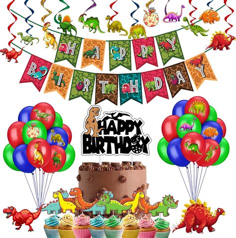 Buy Party Propz Dinosaur Theme Birthday Decorations - 56Pcs For Boys ...