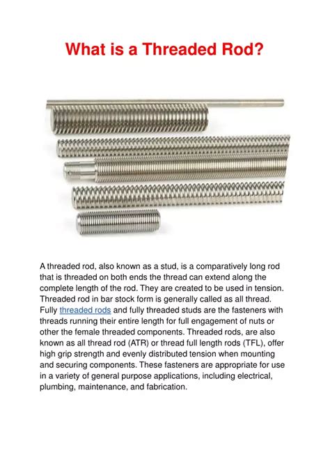 Image result for Advantages of Using a Threaded Rod