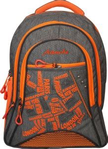 Attache Jazz School Bag (Grey & Orange) 30 L Laptop Backpack Multicolor ...