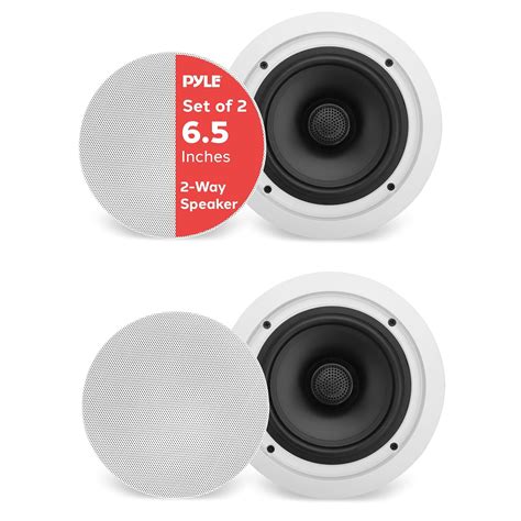 Pyle Home PDIC60T 6.5-Inch Two-Way In-Ceiling Speakers with 70V ...