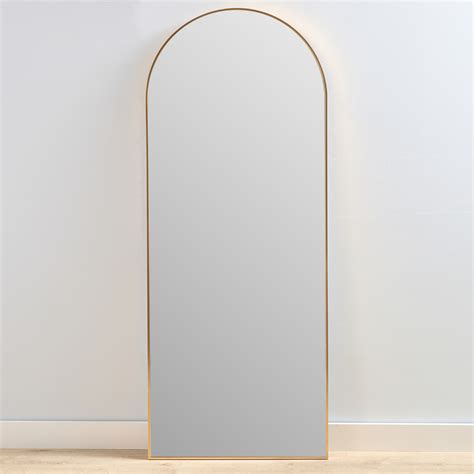 Gold Frame Arch Floor Mirror, 24 in x 60 in