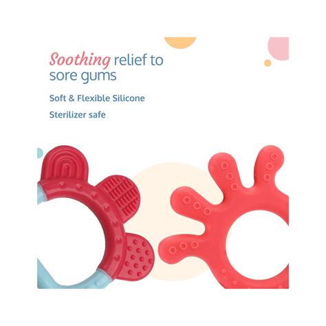 LuvLap Baby Silicone Teether (Finger and Ring) - Cureka