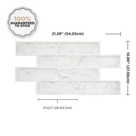 Buy Brik Zurich White 21.28 in. x 10.86 in. Vinyl Peel and Stick Tile ...