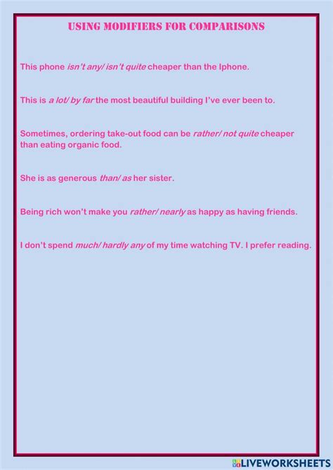 Image result for Identifying Modifiers Worksheet