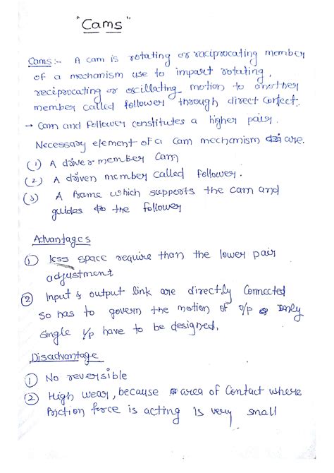 CAMS Notes TOM - Mechanical - Studocu