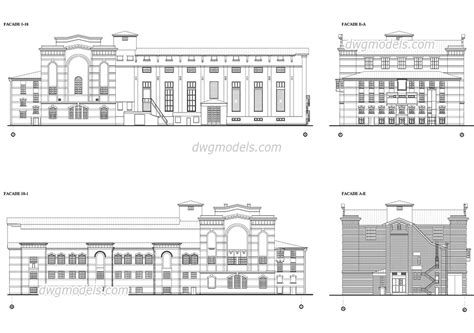 Facades of the Old power station free AutoCAD drawings - Study For Next