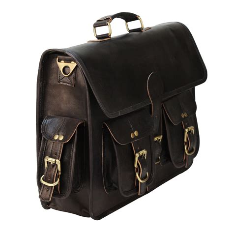 Vintage Black Leather Messenger Bag | Classic Leather Office Bag ...