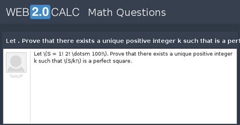View question - Let . Prove that there exists a unique positive integer ...