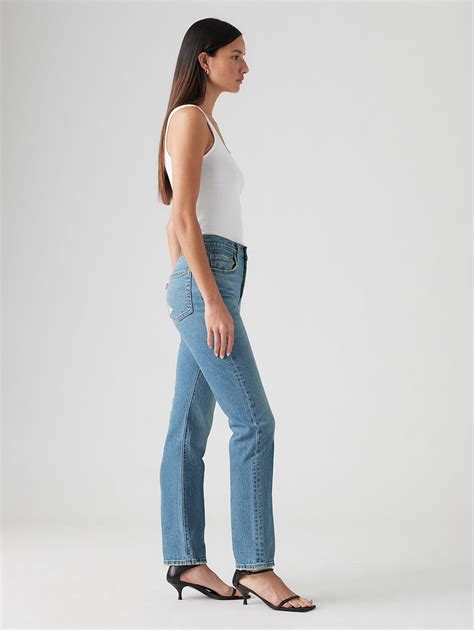 Women's 501 Blue Straight Fit Mid Rise Jeans – Levis India Store