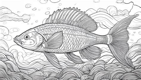 Fish Pattern Coloring Pages Illustration Contour. Stock Illustration ...