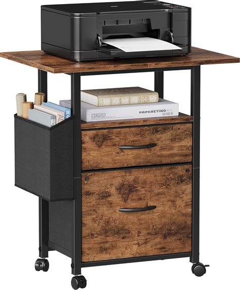 GYIIYUO 2 Drawer File Cabinet with 24'' Extended Tabletop, Mobile ...