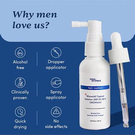 Buy MAN MATTERS GROWMAX MINOXIDIL 5% WITH PROCAPIL SOLUTION SERUM I ...