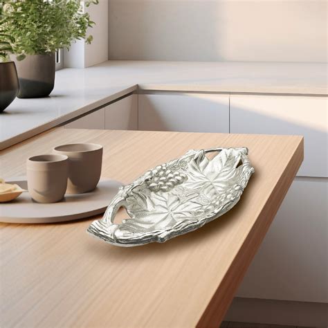 GOLDEN & SILVER GRAPES PATTERNED TRAY Z1840 – Home n Earth