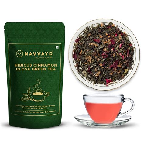 Navvayd Hibiscus Cinnamon Clove Green Tea, For Maintaining Cholesterol ...