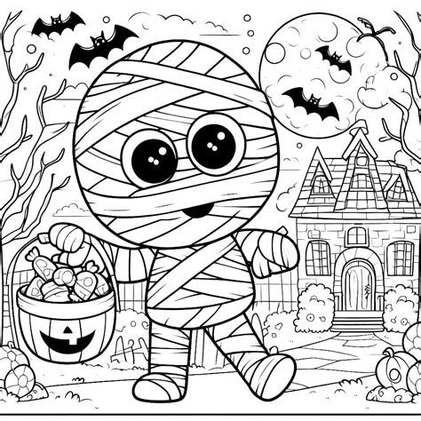 Halloween Cute Mummy coloring page - Download, Print or Color Online ...