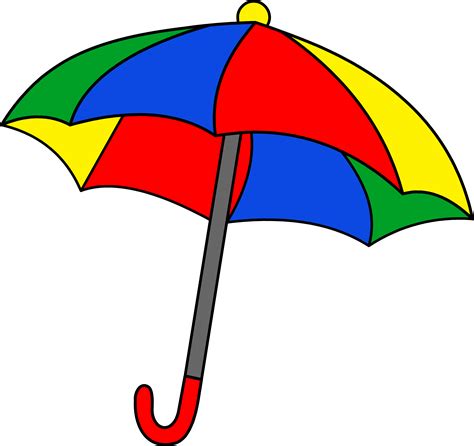Simple Colorful Umbrella Clipart - Free Clip Art