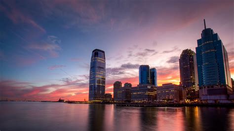 Download wallpaper 1920x1080 city, buildings, skyscrapers, water ...