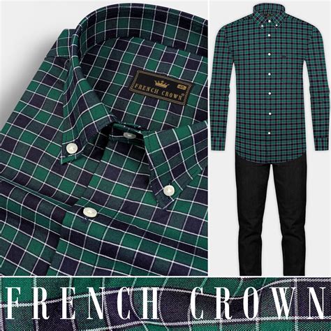 Causal Green Formal/Casual Checks-Plaid Premium Cotton Button-Down ...