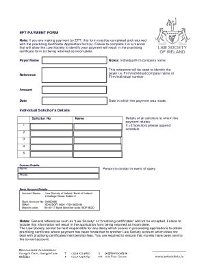 Fillable Online EFT PAYMENT FORM Individual Solicitor's Details Fax ...