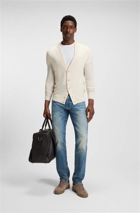 BOSS - BECKHAM x BOSS slim-fit jeans in vintage-wash denim - Blue