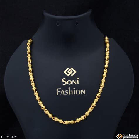 Gold Plated Rajwadi Chain for Men - Style E669 | Soni Fashion