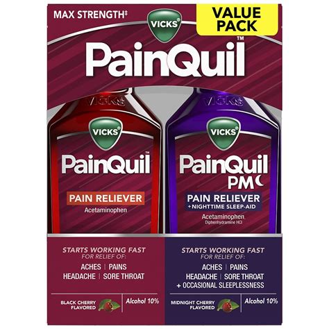 Vicks PainQuil Max Strength Adult Pain Reliever Liquid with ...