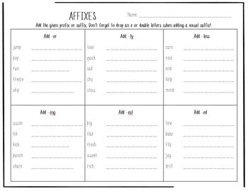 Affixes (Adding to a Root Word)/Reading Center/Phonics Activity | TPT
