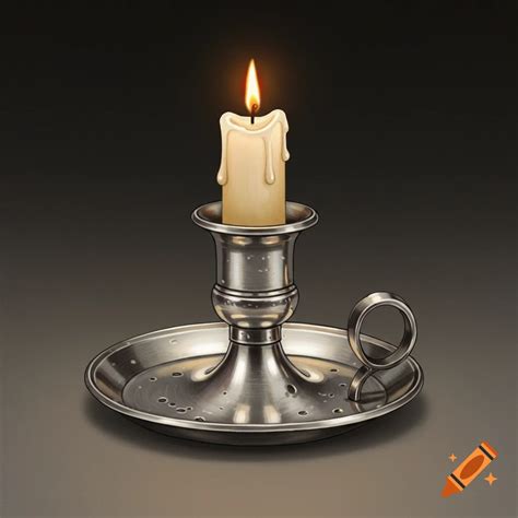 Silver candle holder from the 1800s on Craiyon